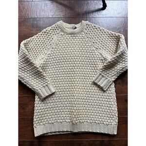 Vintage Blarney Castle Ireland Chunky Cable Knit Cream Sweater READ BELOW